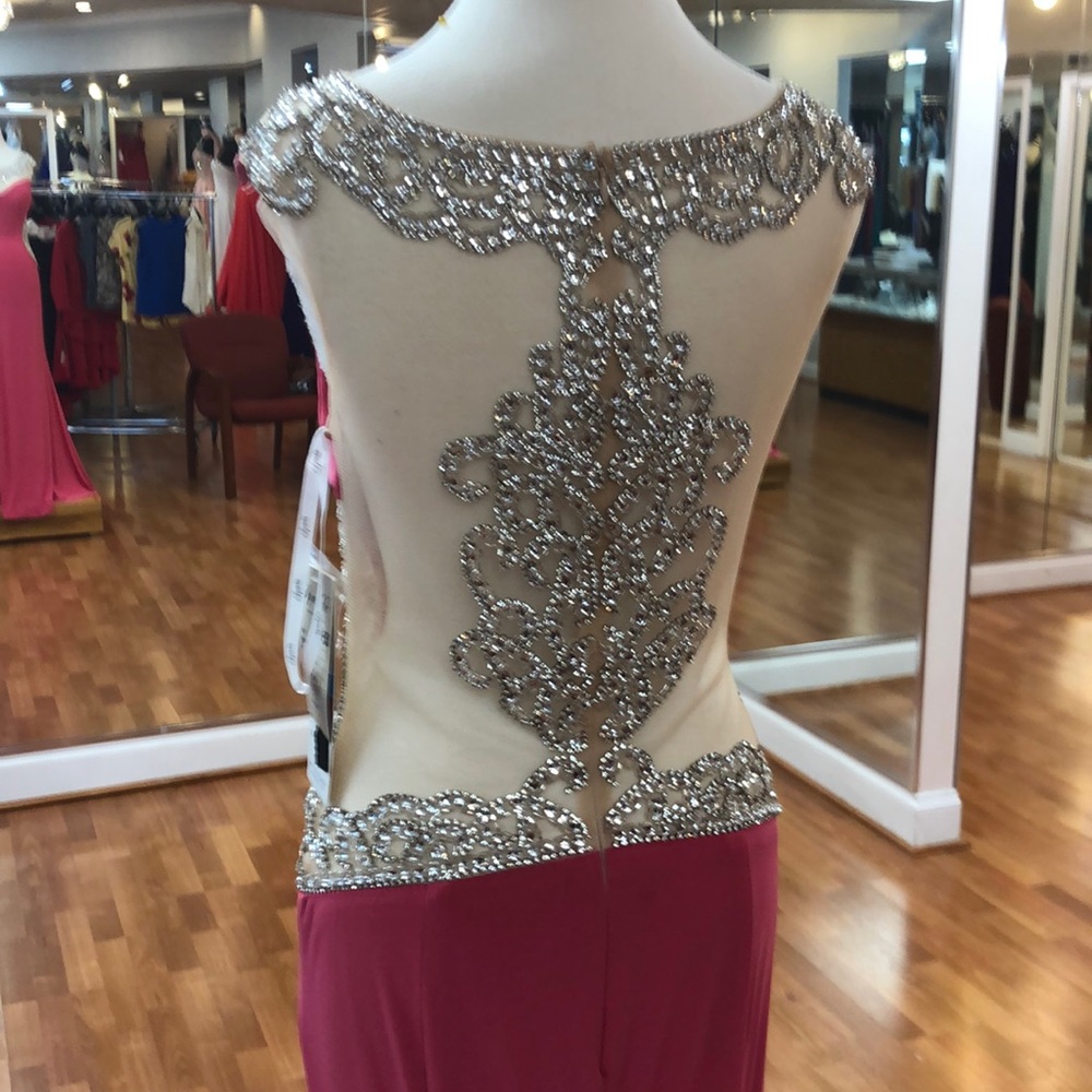 ✔️ Fuchsia prom dress with rhinestones - Picture 5 of 8